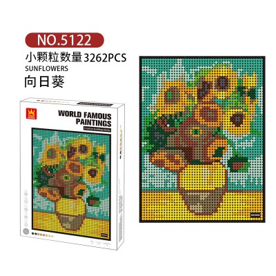 Wange 5122 Art World Famous Paintings: Sunflowers Building Block 3,262 PCS
