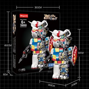 Wangao 188002 BearBrick Robot: Gundam Mechanical Violence Bear 400%