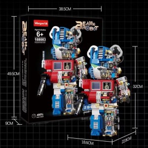 Wangao 188003 BearBrick Robot: Optimus Prime Mechanical Violence Bear 400%