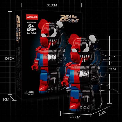 Wangao 188007 BearBrick Robot: Venom Mechanical Violence Bear 400%