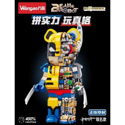 Wangao 188013 BearBrick Robot: Wolverine Mechanical Violence Bear 400%