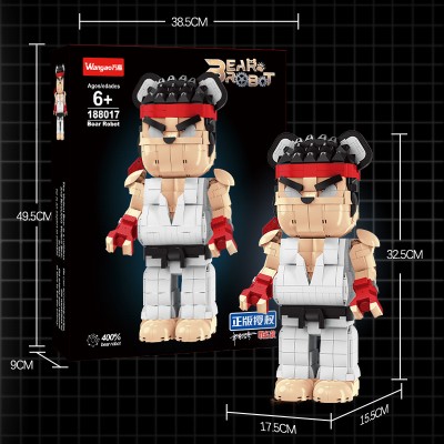 Wangao 188017 BearBrick Robot: Ryu Mechanical Violence Bear 400%