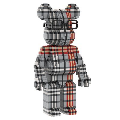 X005 Bearbrick Orange Plaid (73cm)