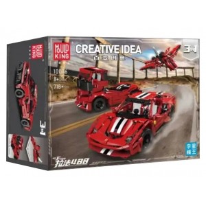 Mould King 10076 Creative Ferrari 488 3 in 1 Transformative Building Set | 718 Pcs