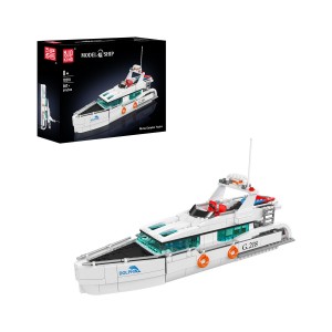 Mould King 10218 White Dolphin Yacht Building Set | 857 PCS
