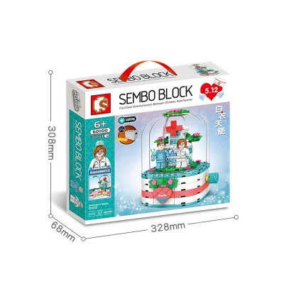 Sembo 601100 White Angel International Nurses Day (IND) 5th May Boutique Lighting Rotary Box Building Block| 309 PCS