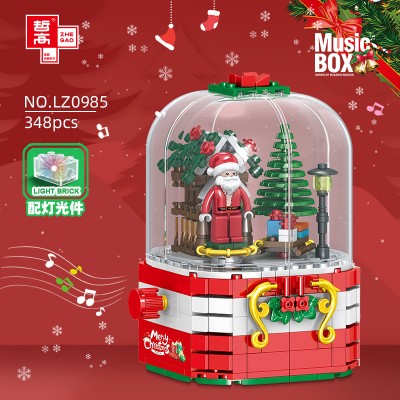 Zhegao QL0985 Merry Christmas Tree Reindeer House Music Box