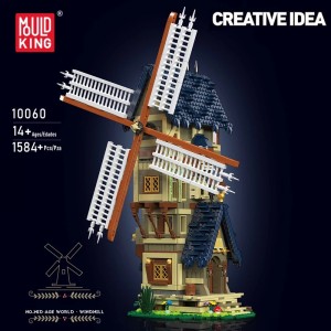 Mould King 10060 Medieval Europe Windmill Building Set | 1,584 Pcs