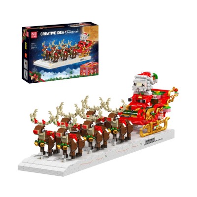 Mould King 10154 Motorised Reindeer & Santa Claus Sleigh Building Set | 2,073 PCS