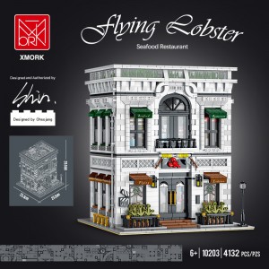 XMork 10203 Seafood Restaurant 'Flying Lobster' Modular - MOC-78365 Building Block | 4,039 PCS