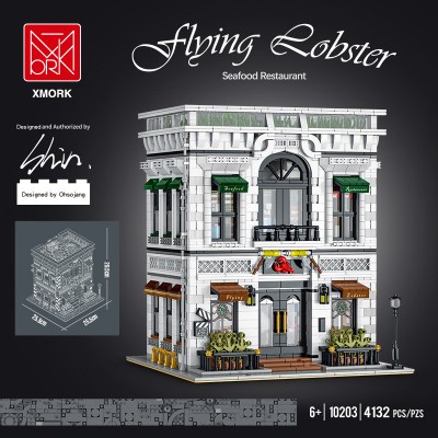 XMork 10203 Seafood Restaurant 'Flying Lobster' Modular - MOC-78365 Building Block | 4,039 PCS