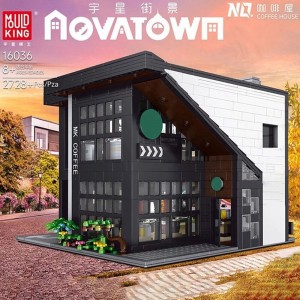 Mould King 16036 Novatown: Modern Cafe Coffee Shop Modular 2020 MOC Building Set | 2,728 PCS