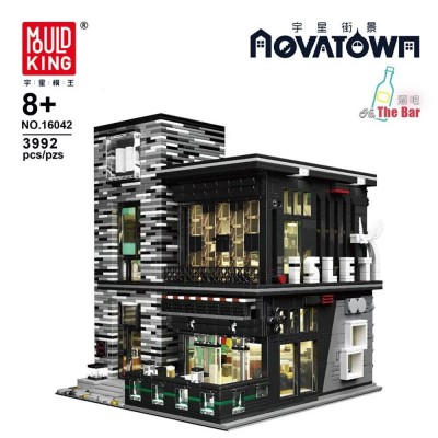 Mould King 16042 Novatown: Street Modern Bar Pub & Restaurant Modular 'ISLET' - MOC-53084 Building Set | 3,992 PCS