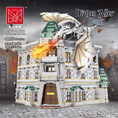 Mork Model 032101 Gringotts Bank & Ukranian Ironbelly Dragon - Diagon Alley - MOC-53748