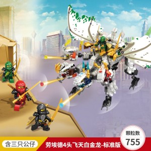 Leduo 76023 Ninjago White Four Headed Dragon