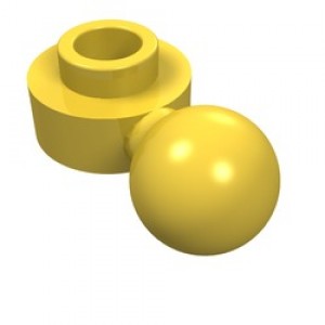 3614b Parts Plate, Round 1 x 1 with Tow Ball with Hexagon Shaped Hole Building Block