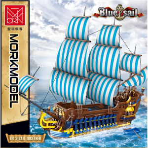 Mork Model 031011 Pirates of the Caribbean Blue Sail Pirate Ship