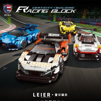 Leier 50009 Chevrolet C8R / Ferrari 488 GT3 / McLaren Senna V2 / Porsche 911 RSR (Set 4 in 1)