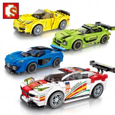 Sembo 607005 607006 607007 607008 Mercedes-AMG GT3, Porsche 918 Spyder, McLaren P1, Ferrari 458 Italia GT2 (Set 4 in 1)