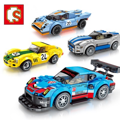 Sembo 607017 607018 607019 607020 Porsche 917, Ford Mustang GT, Ferrari 250 GTO, Porsche 911 RSR (Set 4 in 1)