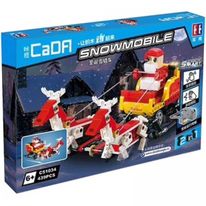 CaDa C51034 Santa Claus with Christmas Snowmobile Intelligent Sound and Light Sensor 2 in 1