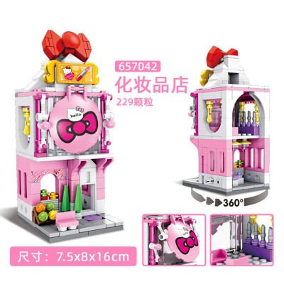 Panlos Brick 657042 Q Version Street View: Hello Kitty Cosmetics Store