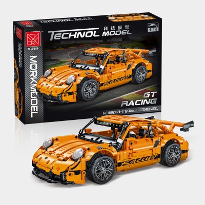 Mork Model 023024-1 Porsche 911 GT Racing (Orange) 1:14 Building Block | 1,268 PCS