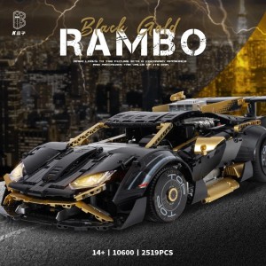 K Box 10600 Black Gold Rambo: Lamborghini Hurac谩n STO (Static Version) 1:10