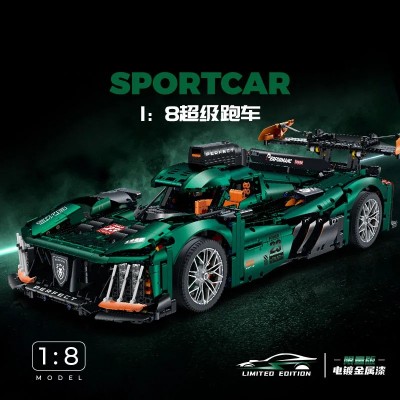 Guly 10616 Peugeot 9X8 24H Le Mans Hybrid Hypercar Car Model (Static Version) 1:8 Building Block | 3,746 PCS
