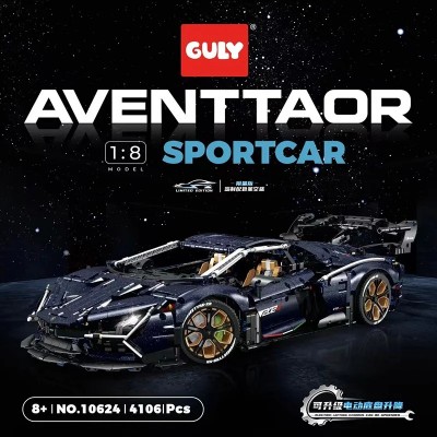 Guly 10624 Technic Lamborghini Aventador (Static Version) 1:8 Building Block Electroplated L. Racing Model | 4,106 PCS