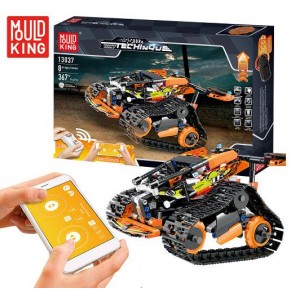 Mould King 13037 Remote Control Track Stunt Racing Car (Orange)