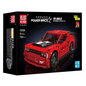 Mould King 15080 Challenger American Muscle Pull Back Car 1:16 Model Building Set | 736 PCS