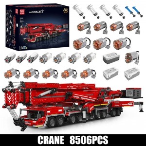Mould King 17008 Ultimate Liebherr Mobile Crane LTM 11200 (Red) Remote Controlled Crane Building Sets | 8,506 PCS