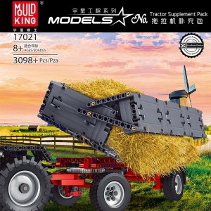 Mould King 17021 Tractor Fastrac 4000er Series Supplement Pack 4 IN 1 (Disc Harrow, Lawn Mower, Finger Rake, Dump Truck)