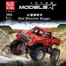 Mould King 18003 Red Monster Buggy Truck With Automated Differential Lock