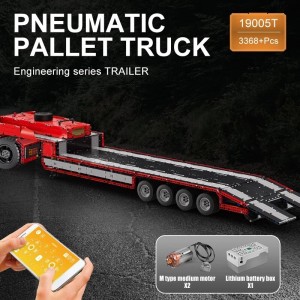 Mould King 19005T LOWBOY - Trailer compatible with Lucio's Tractor Truck (Dynamic Version) - MOC-4814