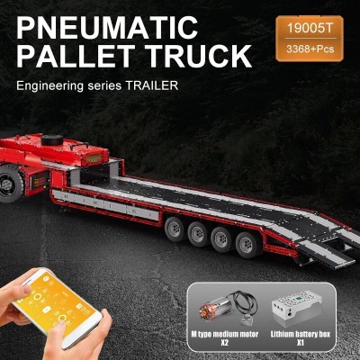 Mould King 19005T LOWBOY - Trailer compatible with Lucio's Tractor Truck (Dynamic Version) - MOC-4814 Building Block | 3,368 PCS