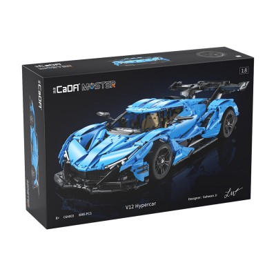 CaDA C64003 Gumpert Apollo IE V12 Hypercar Static Version 1:8 (Blue) Building Block | 4,449 PCS