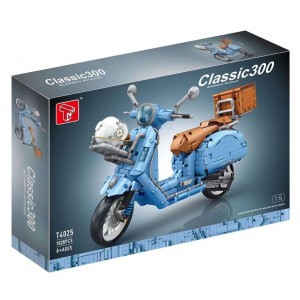 TGL T4025B T4025 Retro Classic Motorcycle Vespa Classic 300 (Light Blue) 1:5