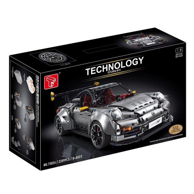 TGL T5026A Porsche 911 GT2 RS (Galvanized Metal Silver) Static Version 1:8 Building Block | 3,389 PCS